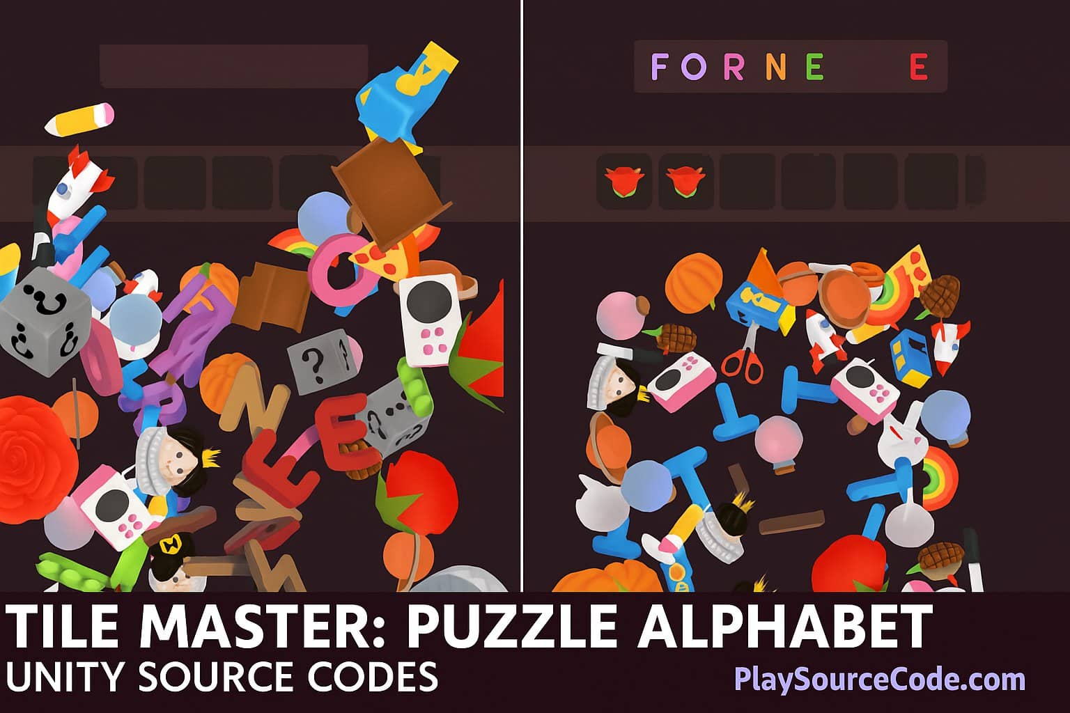Tile Mater : Puzzle Alphabet Unity SourceCode | PlaySourceCode.net alphabet puzzle game unity