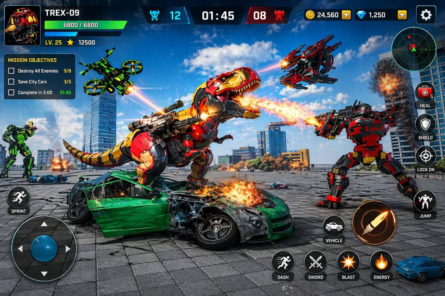 Trex Robot Transformation Unity game