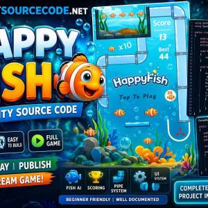 Happy Fish Unity game aquarium gameplay guiding fish into tank with swipe controls