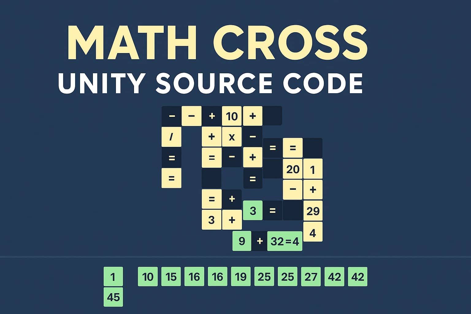 Math Cross Unity Sourcecode | PlaySourceCode.net math puzzle game unity