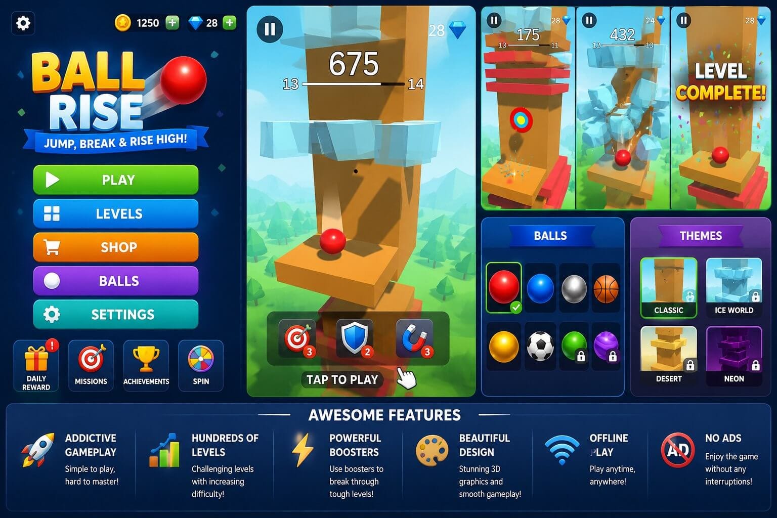 Ball Rise - Complete Unity Game Ball Rise - Complete Unity Game