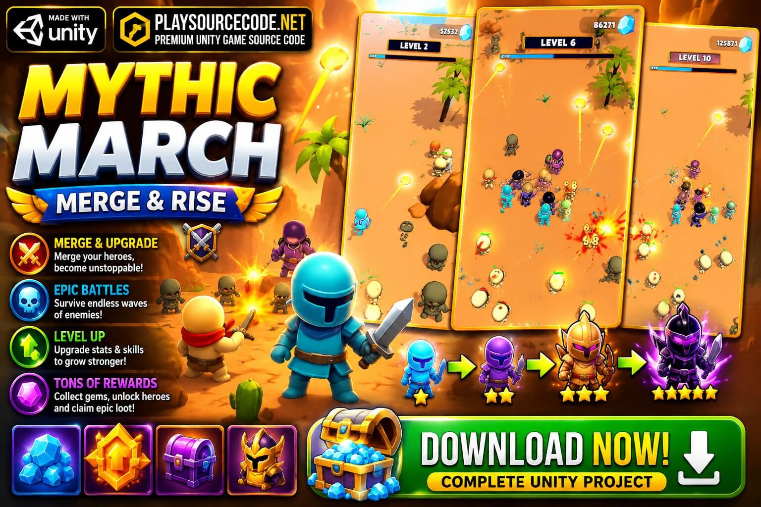 Mythic March Merge & Rise Unity Source Code Mythic March: Merge & Rise Unity Source Code