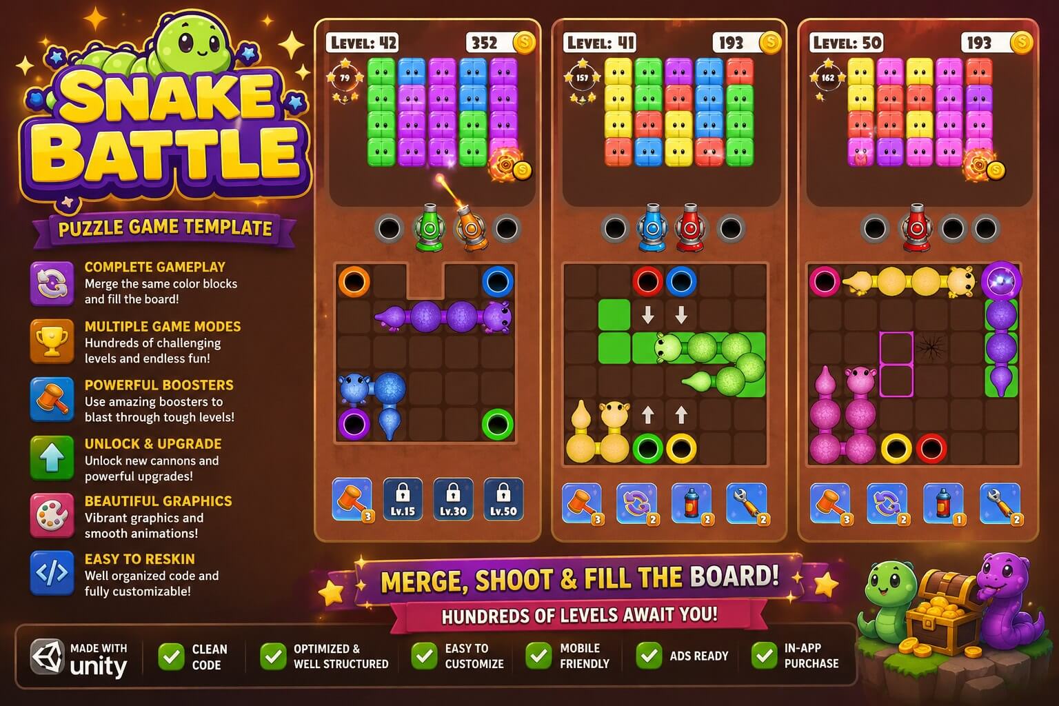Snake Battle Puzzle - Complete Mobile Game Template httpsplaysourcecode.net Snake Battle Puzzle - Complete Mobile Game Template
