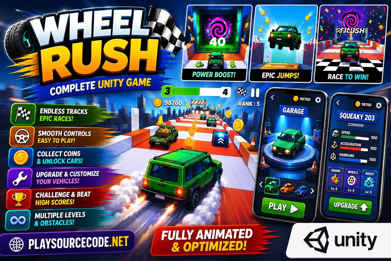 Wheel Rush - Complete Unity Game + Editor Wheel Rush - Complete Unity Game + Editor