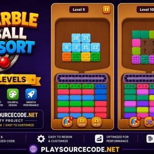 Marble Ball Sort Unity Source Code – Color Sorting Puzzle Game with Level Editor