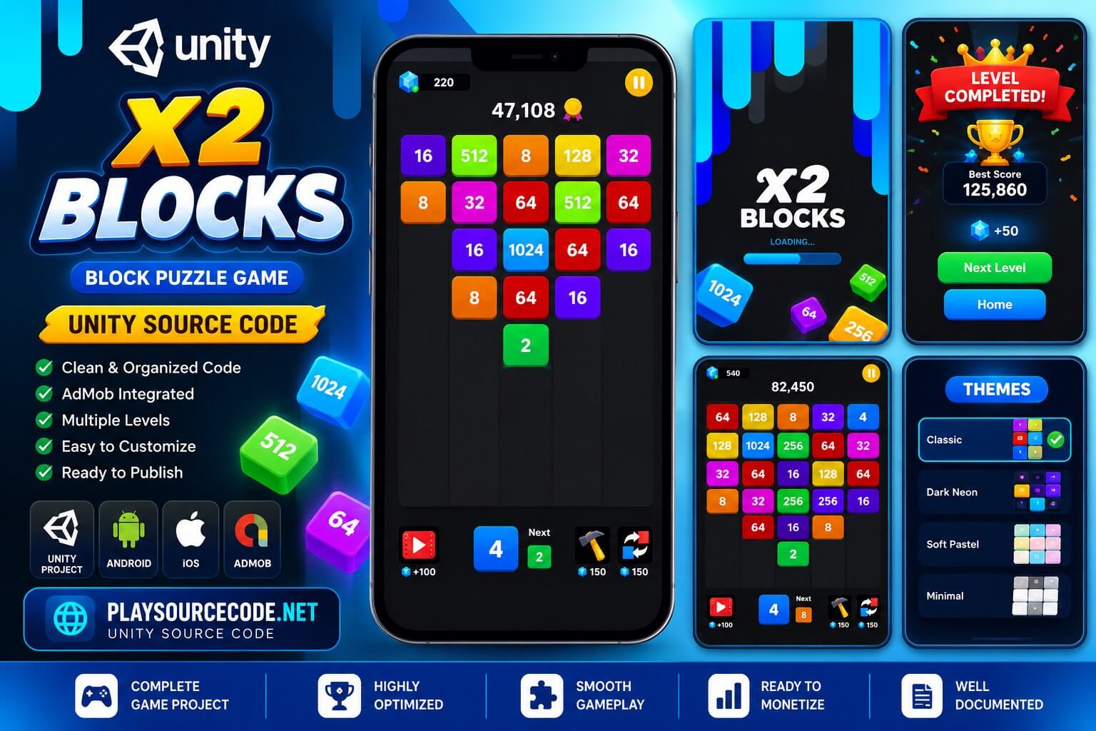 Merge Block Number Unity Source Code – Endless 2048 Merge Puzzle Game | PlaySourceCode.net Merge Block Number Unity Source Code – Endless 2048 Merge Puzzle Game | playsourcecode.net