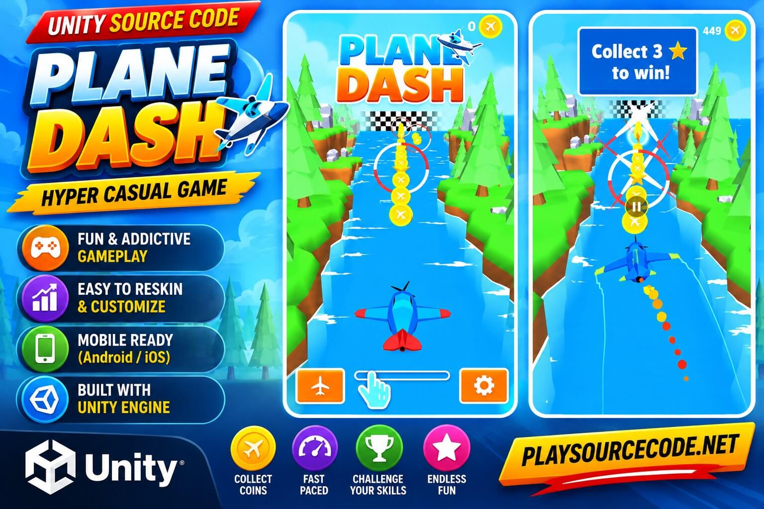Plane Dash - Unity Hyper Casual Game