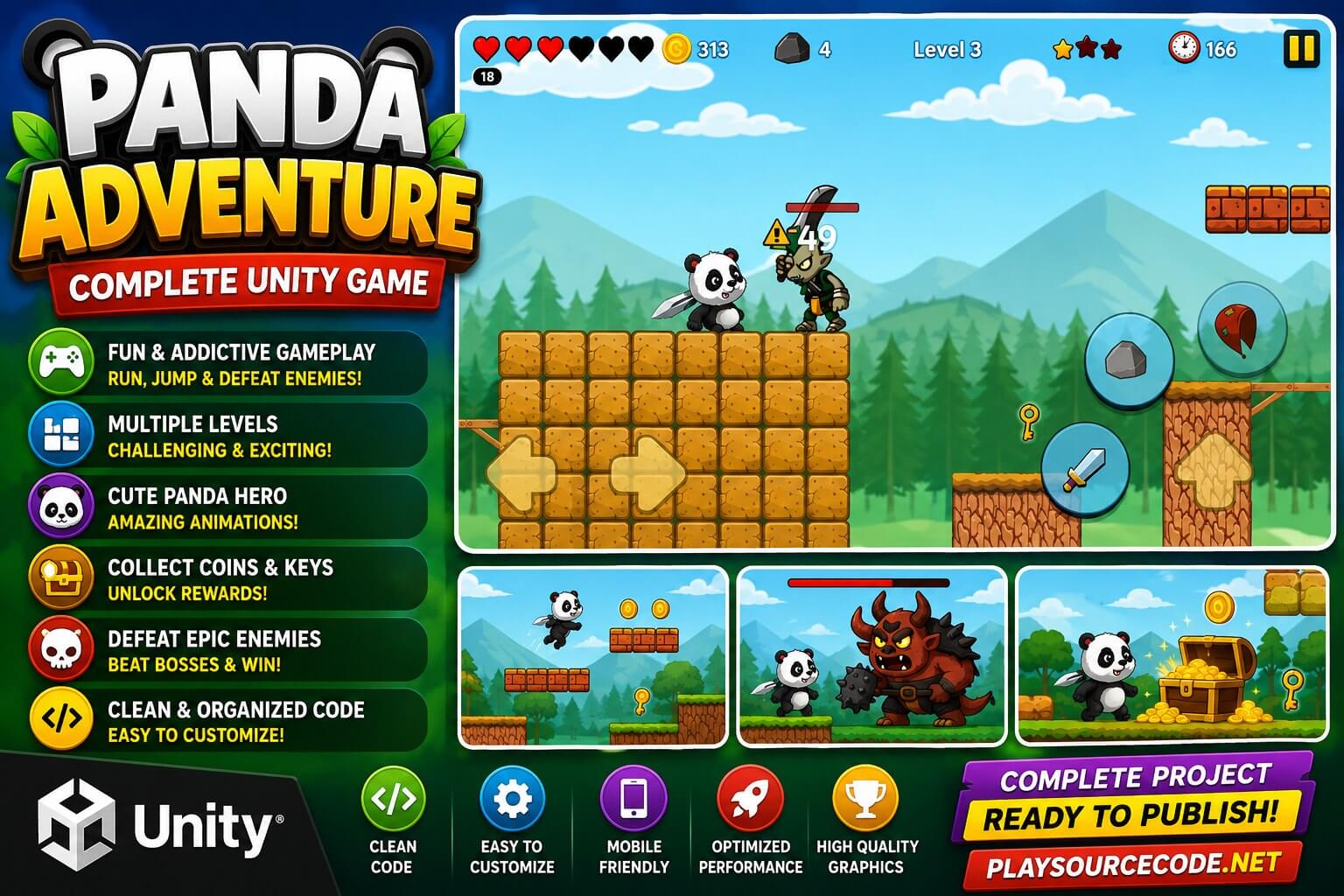 Panda Adventure - Complete Unity Game