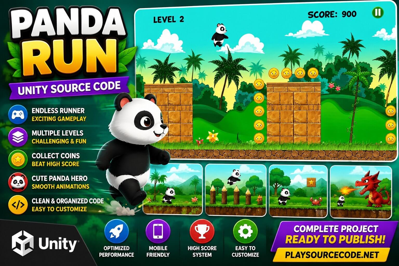 Panda Adventure - Complete Unity Game