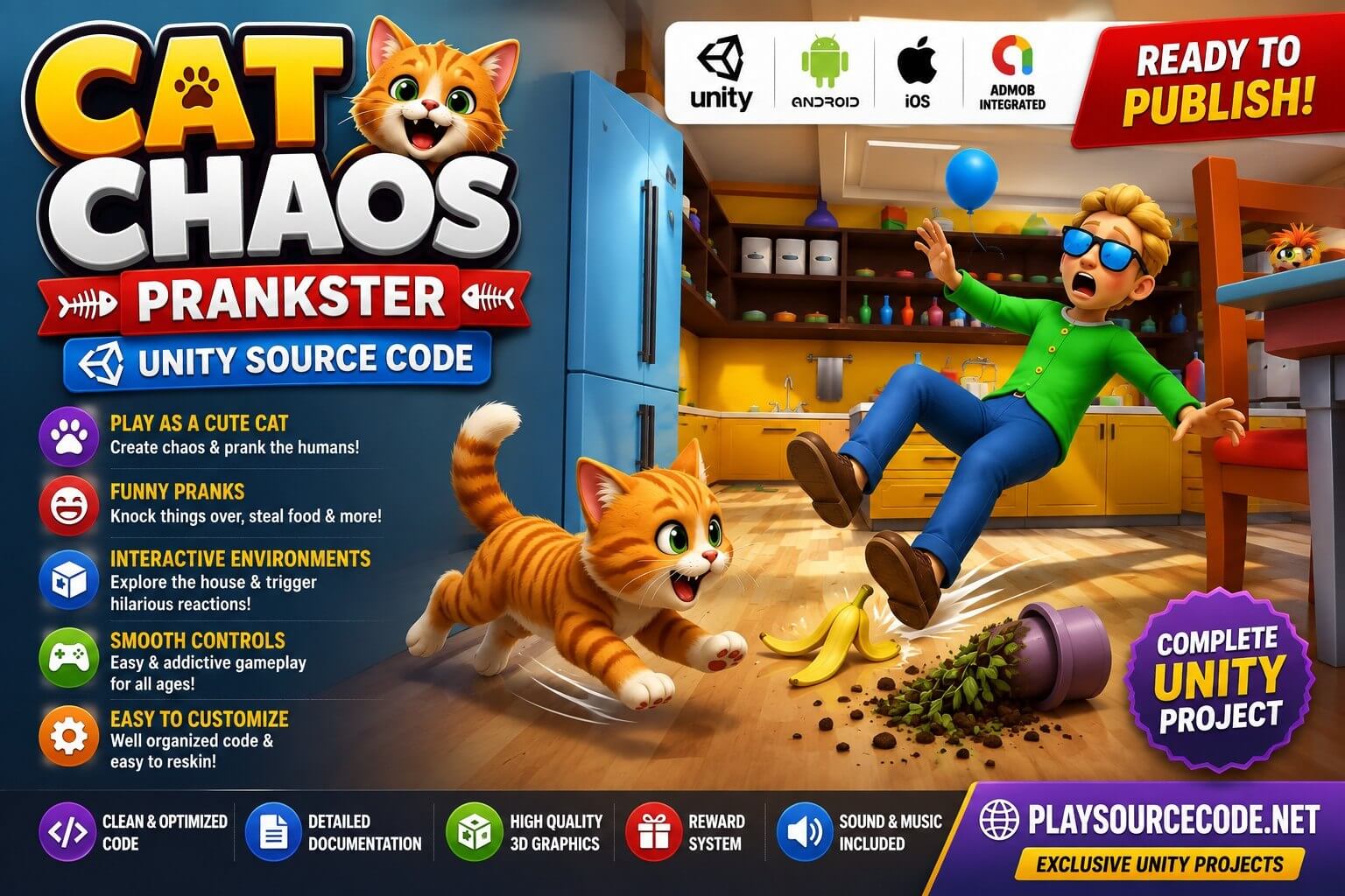 Cat Chaos: Prankster Unity Source Code