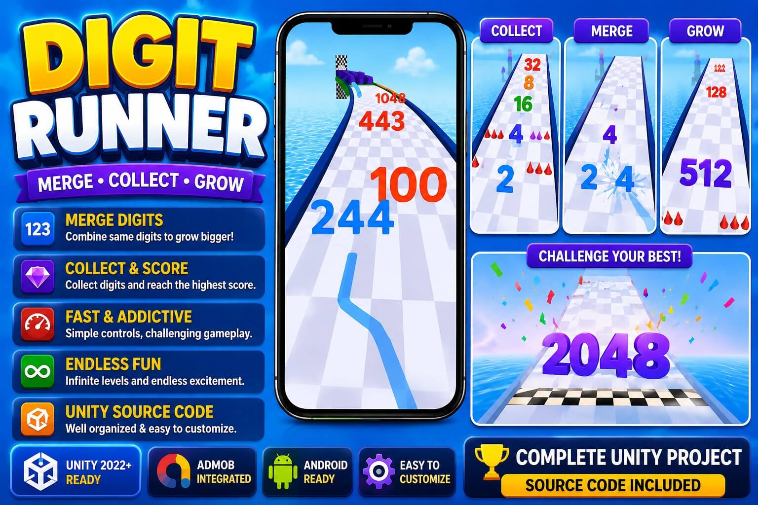 Digit Runner Game Unity Source Code | PlaySourceCode.net Digit Runner Game Unity Source Code