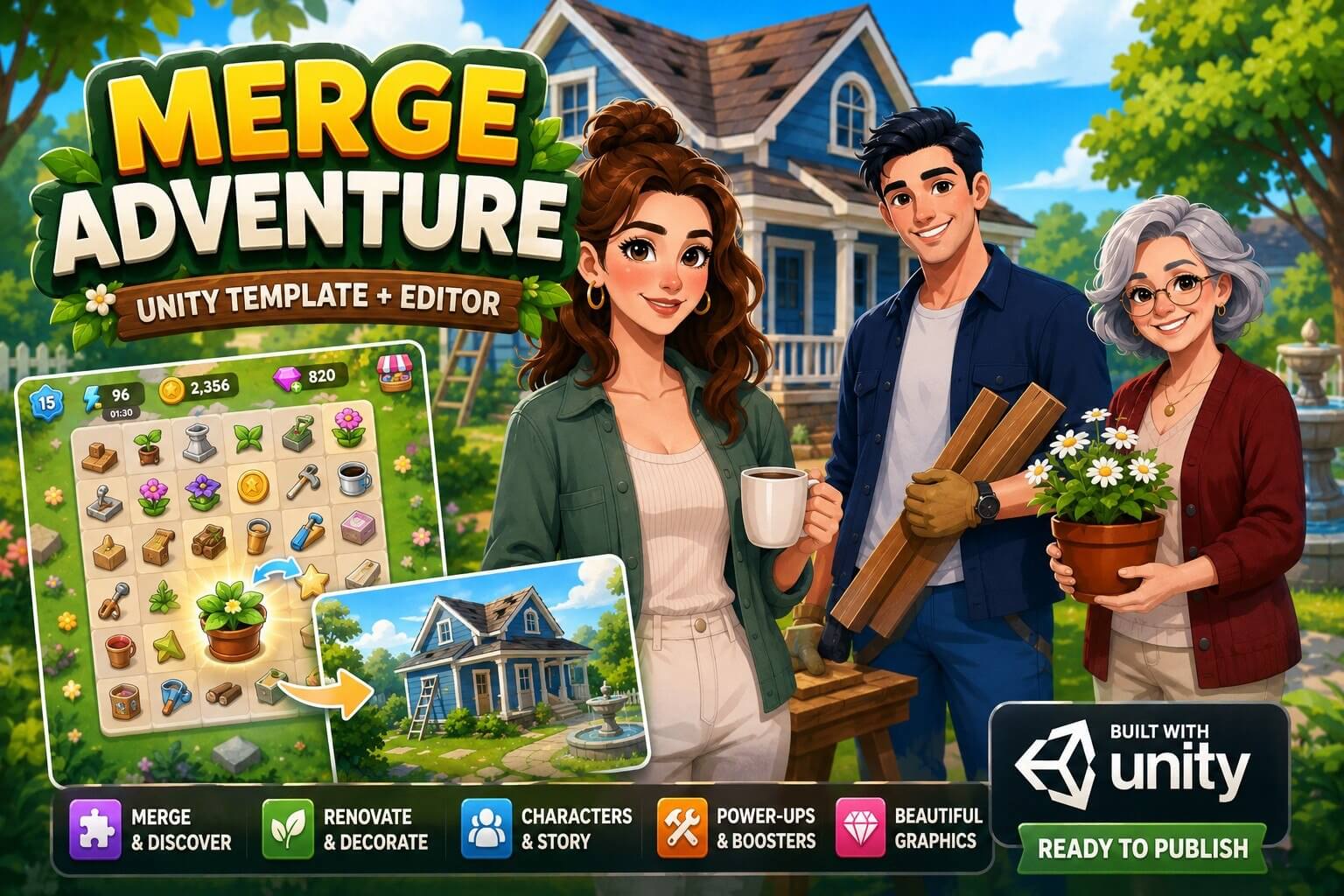 Merge Adventure Unity Template + Editor Merge Adventure | Unity Template + Editor