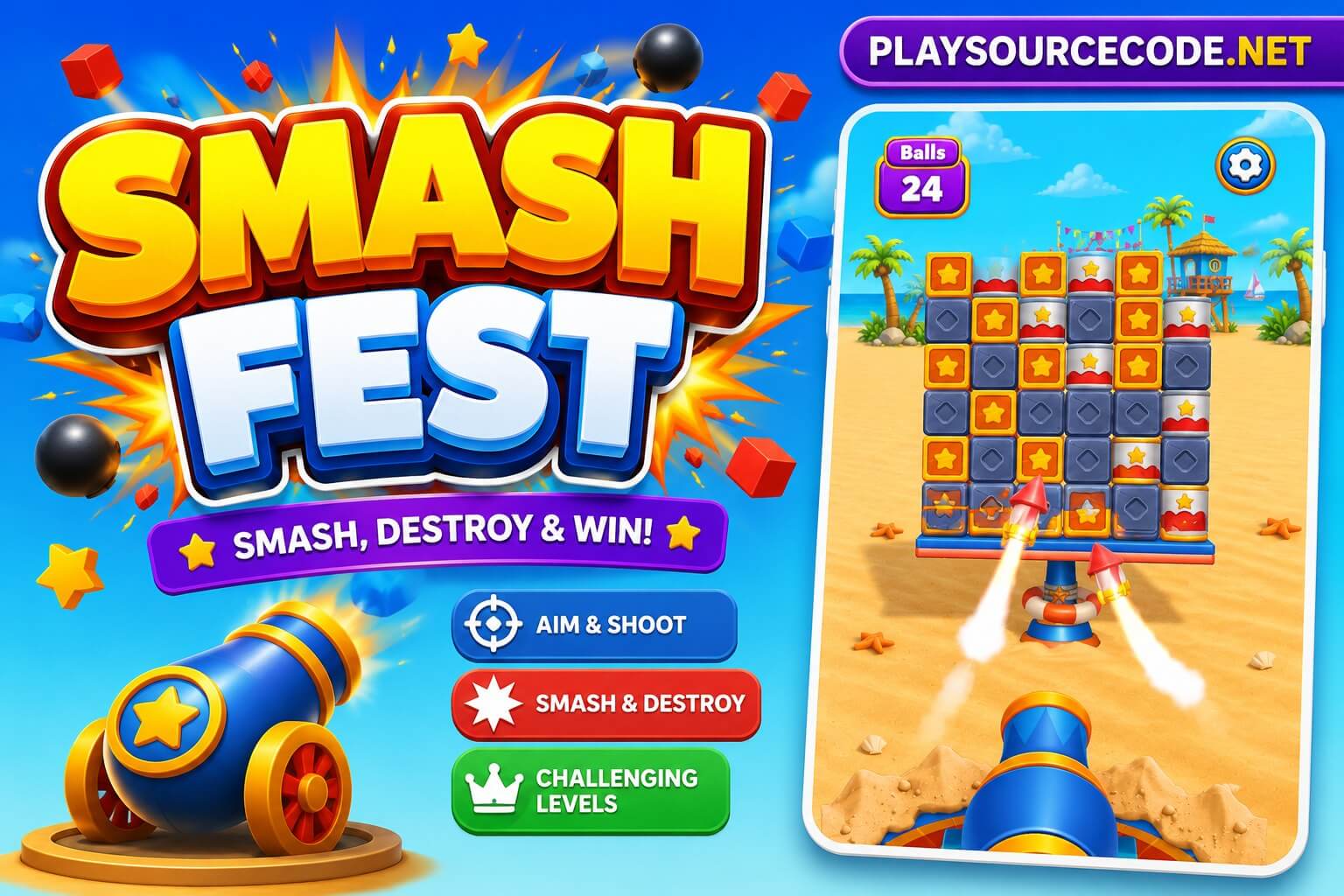 Smash Fest 1000 Levels With Level Editor Unity Source Code | PlaySourceCode.net Smash Fest 1000 Levels With Level Editor Unity Source Code