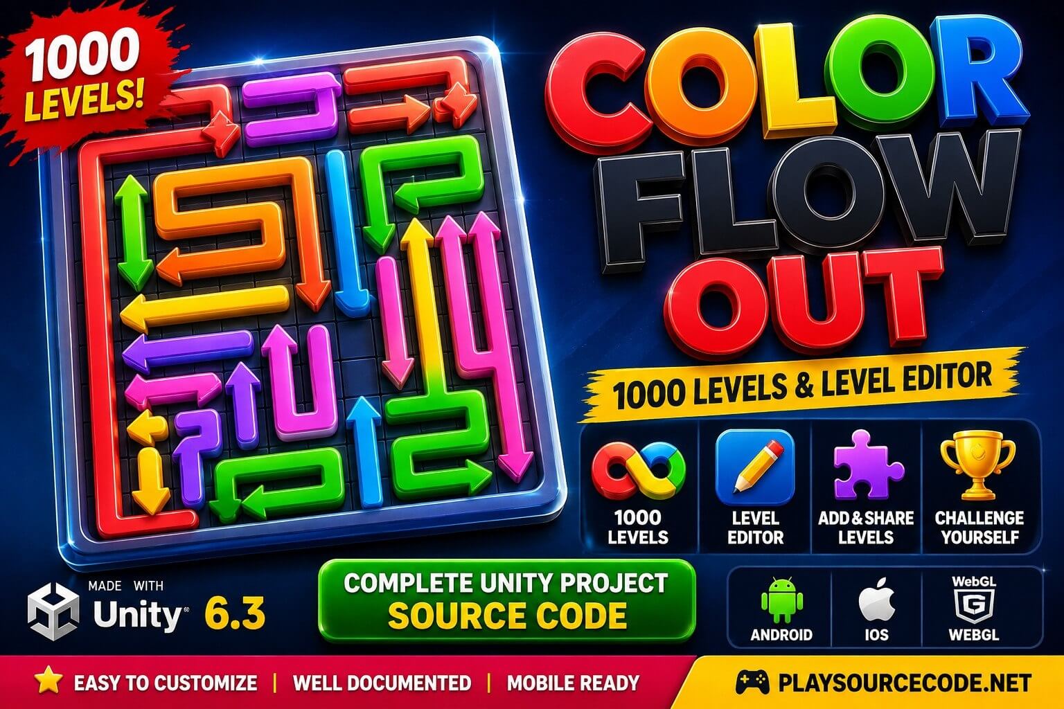 Color Flow Out - 1000 Levels Editor Unity Project | PlaySourceCode.net Color Flow Out - 1000 Levels Editor Unity Project