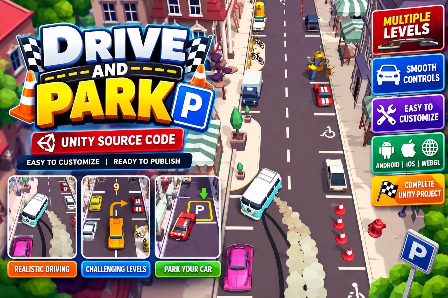 Drive and Park Unity Source Code | PlaySourceCode.net Drive and Park Unity Source Code