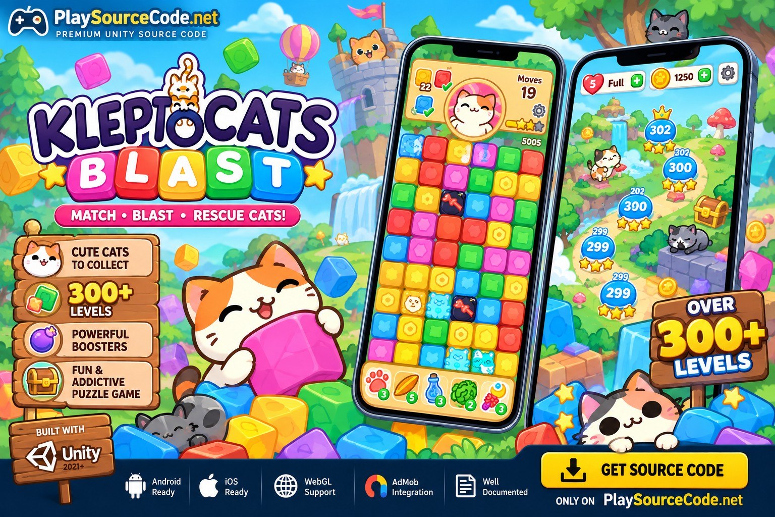 Cat Burglar Blast Puzzle Unity Source Code | PlaySourceCode.net Cat Burglar Blast Puzzle Unity Source Code