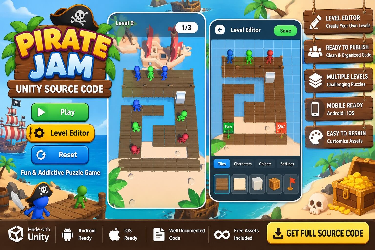 Pirate Jam with Level Editor – Unity Source Code
