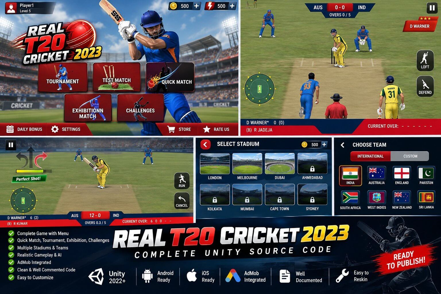 Real T20 World Cricket 2023 Unity Source Code | PlaySourceCode.net Real T20 World Cricket 2023 Unity Source Code