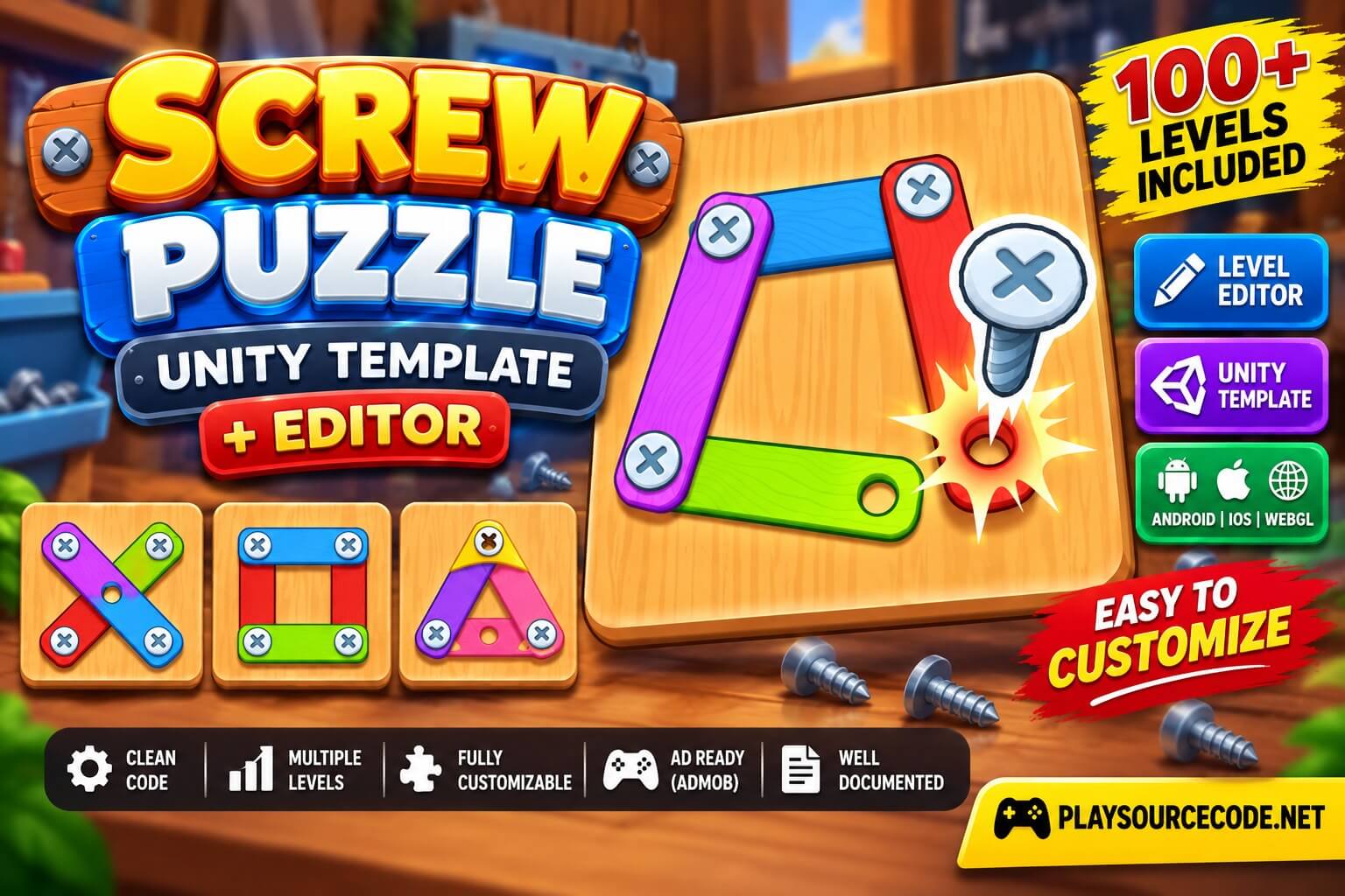 Screw Puzzle Unity Template  Editor
