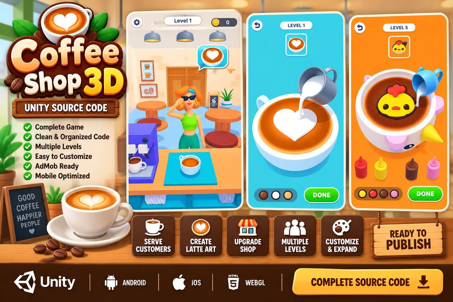 Coffee Shop 3D Unity Source Code