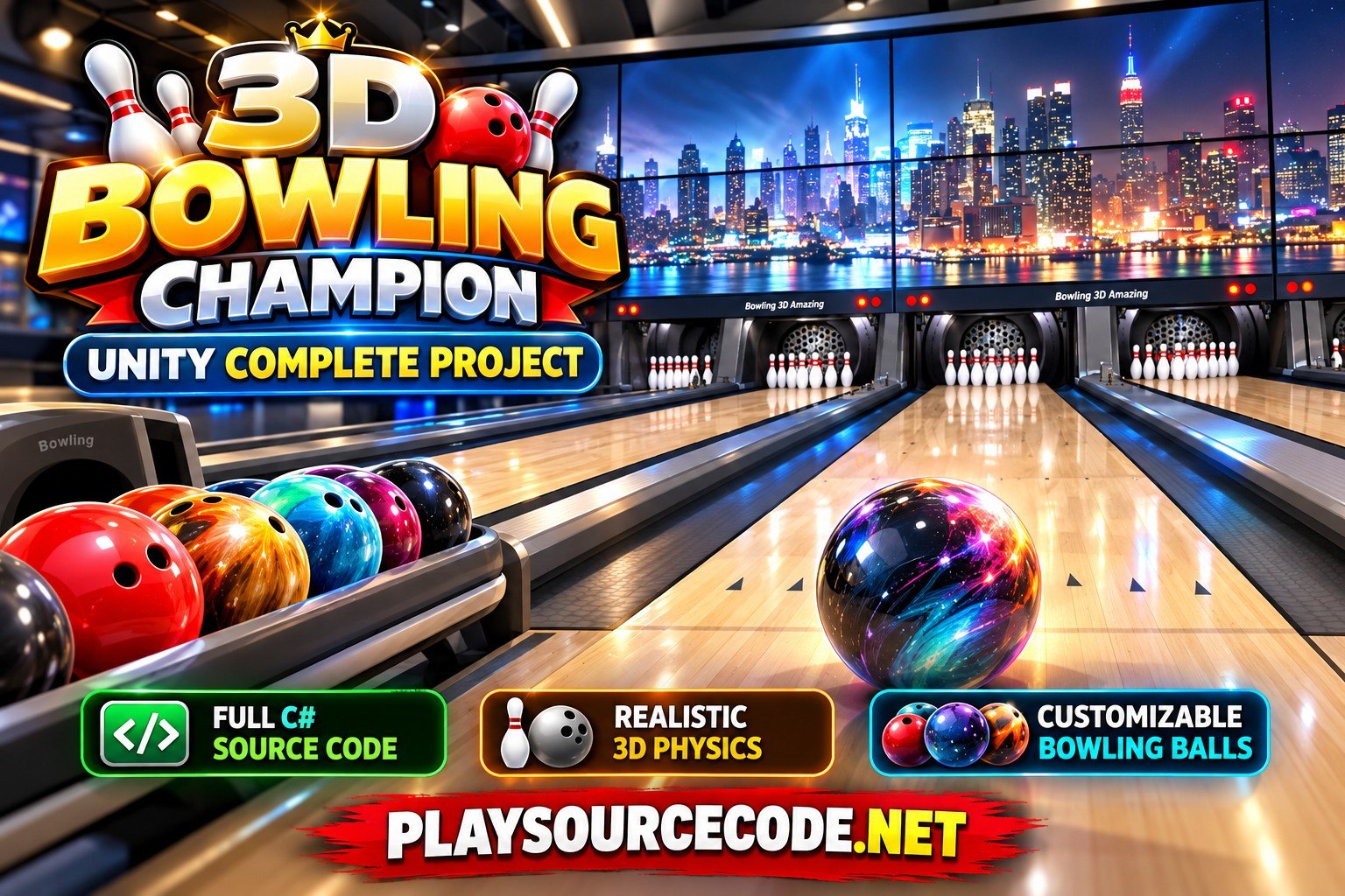 3D Bowling Champion Unity Source Code