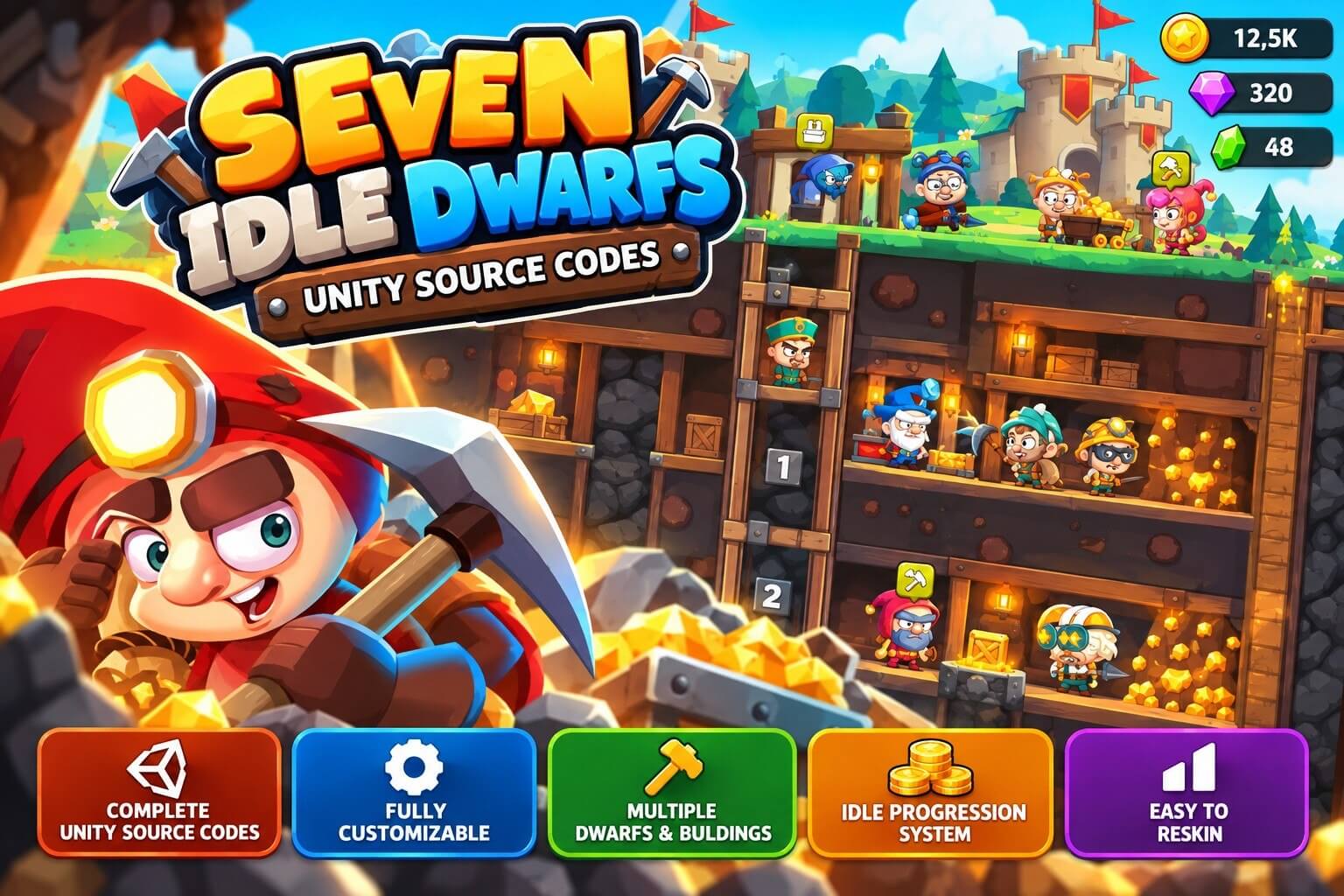 Seven Idle Dwarfs Unity Source Codes