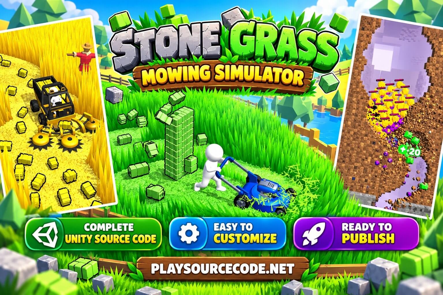 Stone Grass: Farming Simulator Unity Source Code