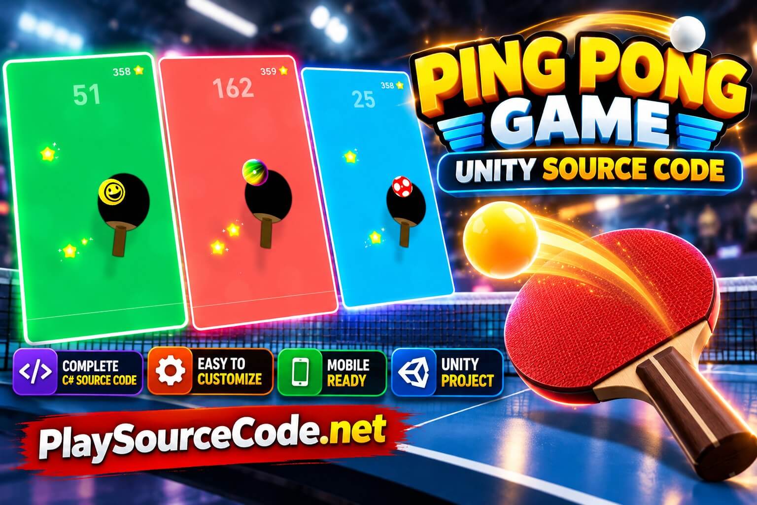 Ping Pong Game Unity Source Code | PlaySourceCode.net Ping Pong Game Unity Source Code