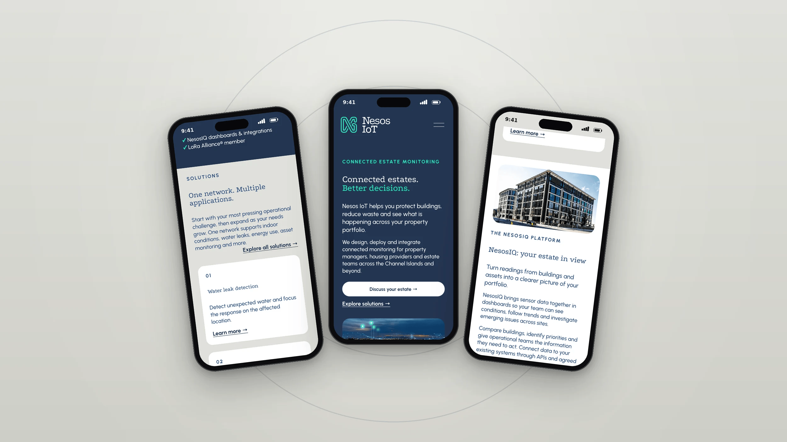 Nesos IoT website on laptop and mobile — by Paul Le Breton