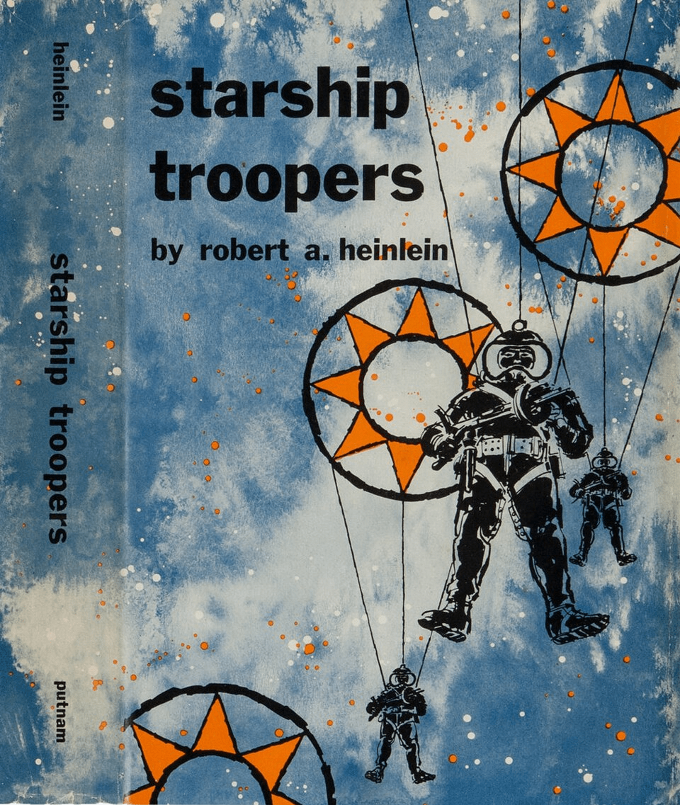 Image of the first edition of "Starship Troopers" by Robert A. Heinlein.