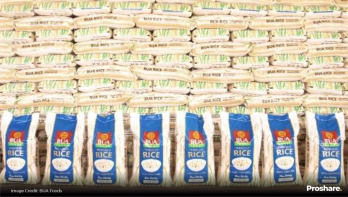 Bags of BUA rice