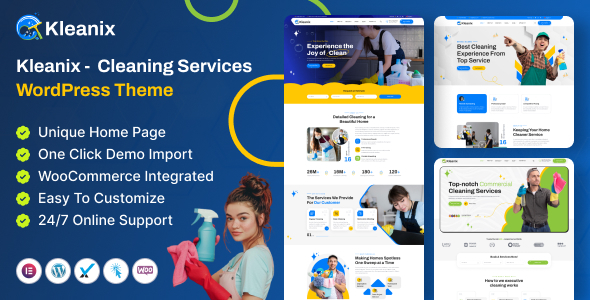 Kleanix – Cleaning Service WordPress Theme