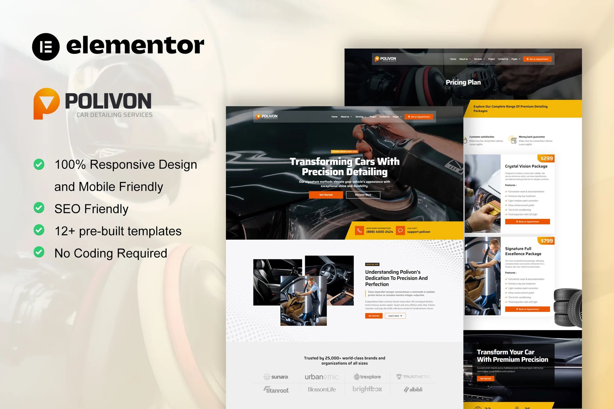 Car Body Repair Shop Elementor Pro
