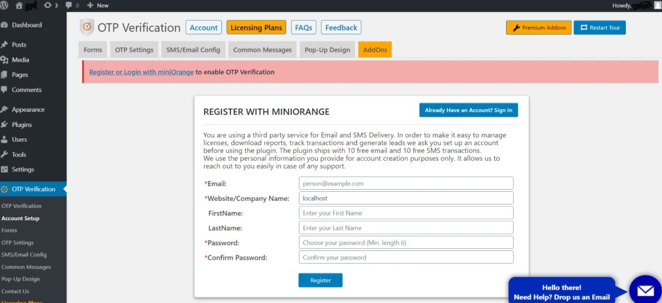 You need to activate the addon by navigating to profilepress>>addons and . Otp Verification Plugin For Wordpress Sms Email Notification