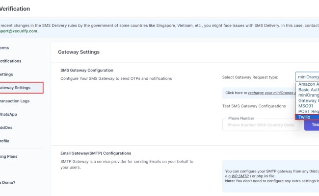 Twilio Gateway Setup For OTP Verification | SMS Notification