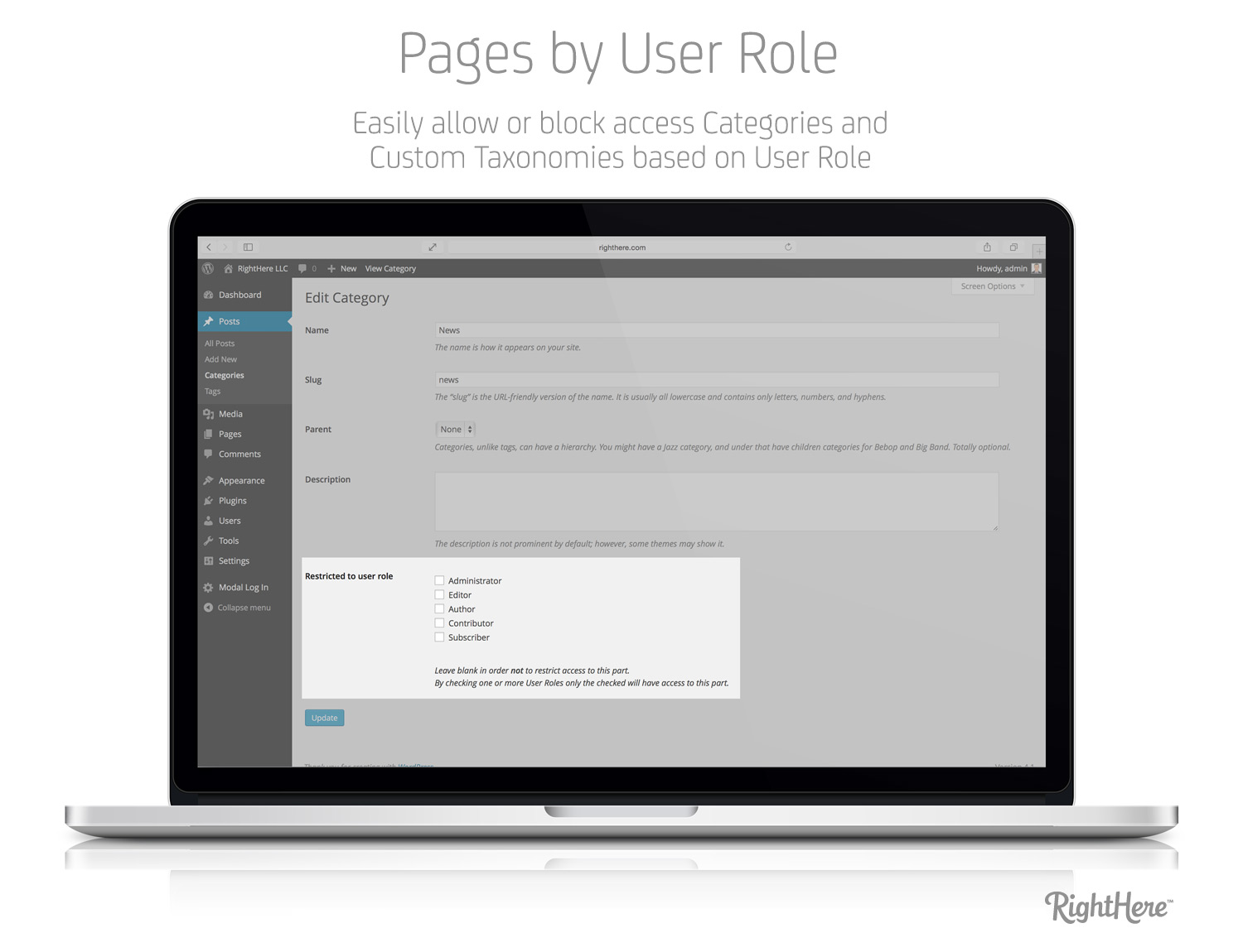 Wordpress core originally was not designed to restrict access to any content and. Pages By User Role Righthere Llcrighthere Llc