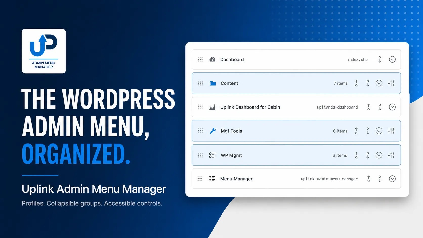 Home admin menu features