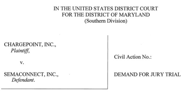 ChargePoint, Inc. v SemaConnect, Inc. lawsuit