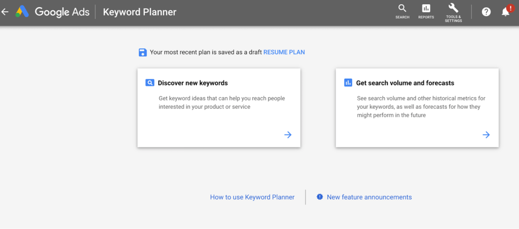 Shopify SEO: Using Keyword Planner for keyword research