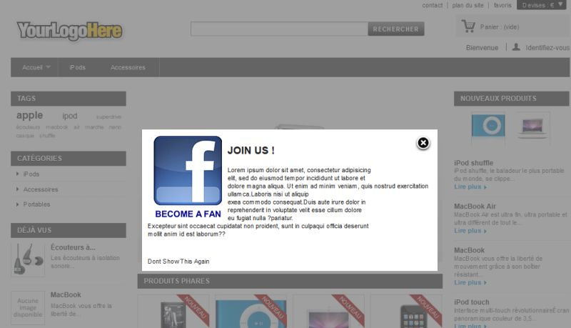 Modal Window Prestashop - Premium Space Art Gallery - Retina