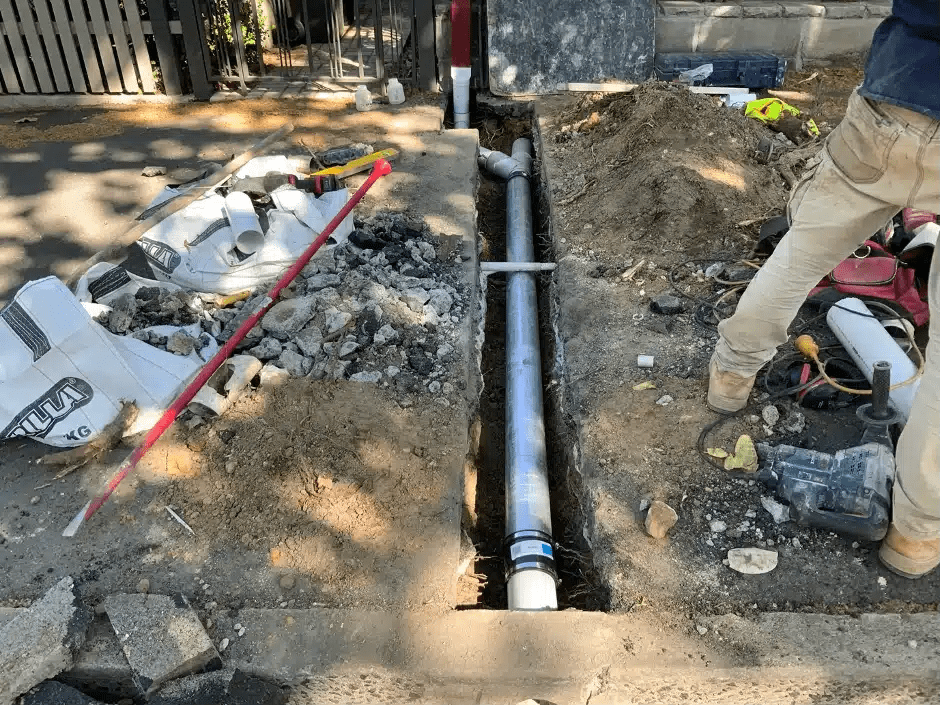 New Plumbing Pipes in Ground
