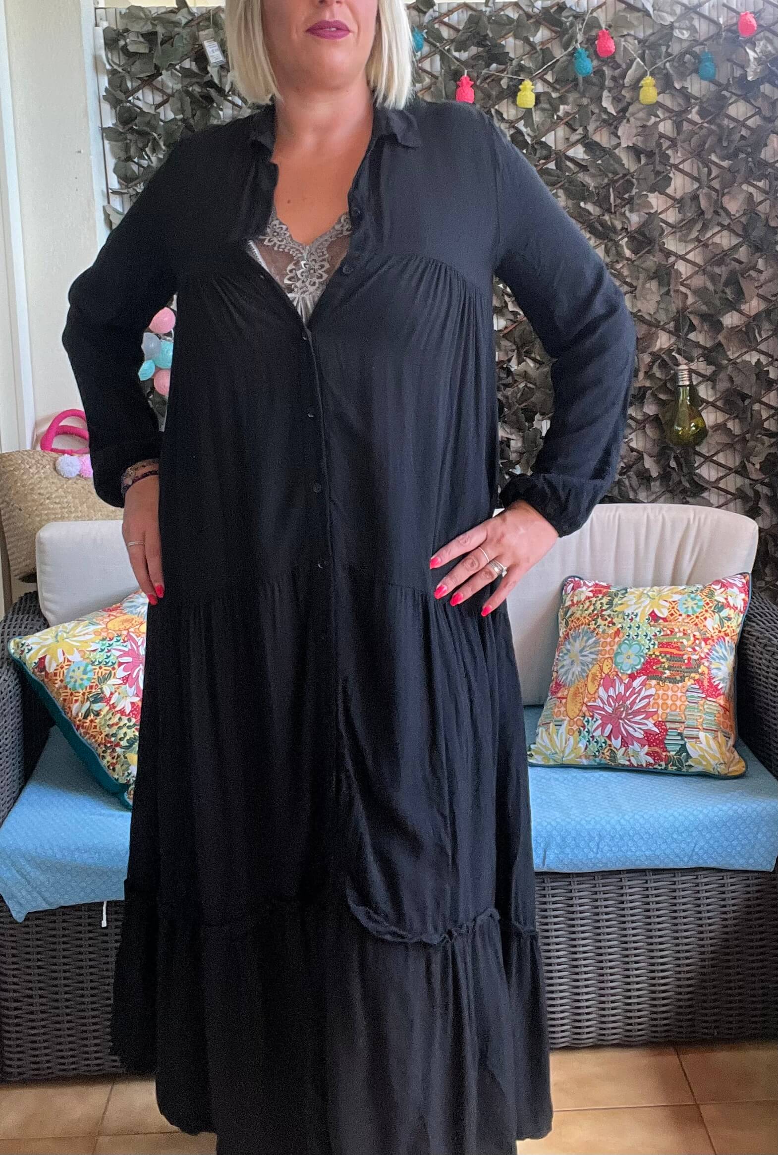 Robe Bleue Chantal B Neuve Avec étiquette - Taille Unique, Style évasé Midi