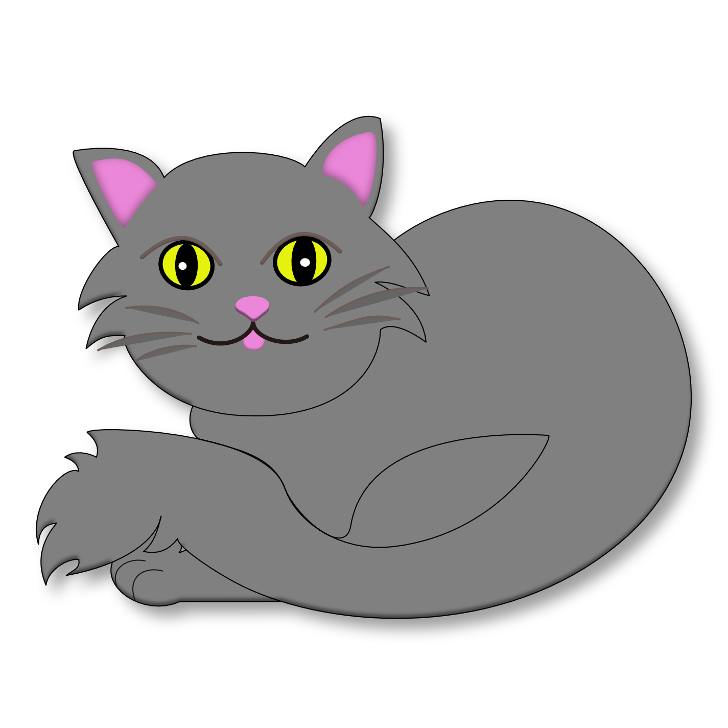 gray cat graphic - high voice example