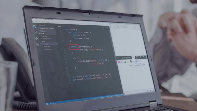 2 Classes Object Oriented Programming In Javascript Es6 - Classic Colorful Illustration - 8K