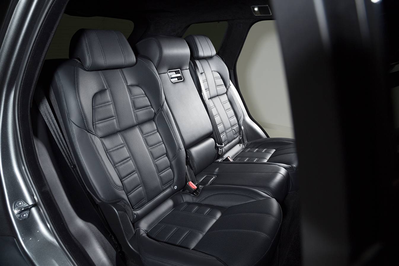 Black interior details of a modern luxury car