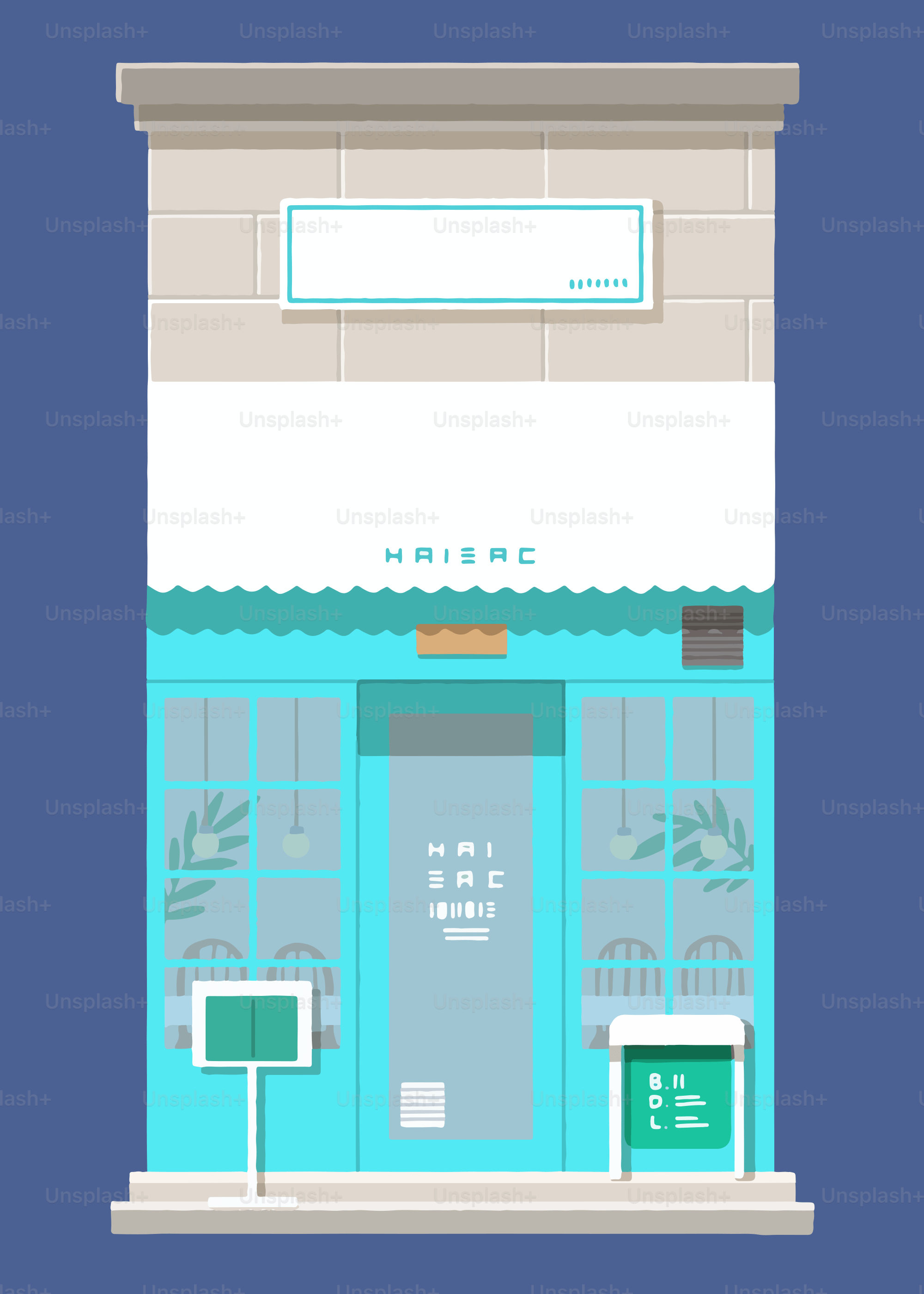 Un Edificio Con Un Edificio Azul Y Un Edificio Con Un Letrero Rojo Que - City Wallpaper Collection - Desktop Quality