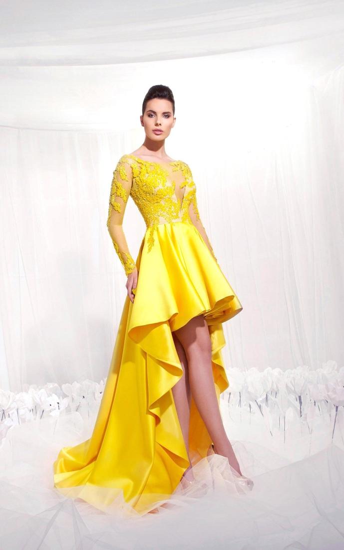 Yellow plus size prom dresses