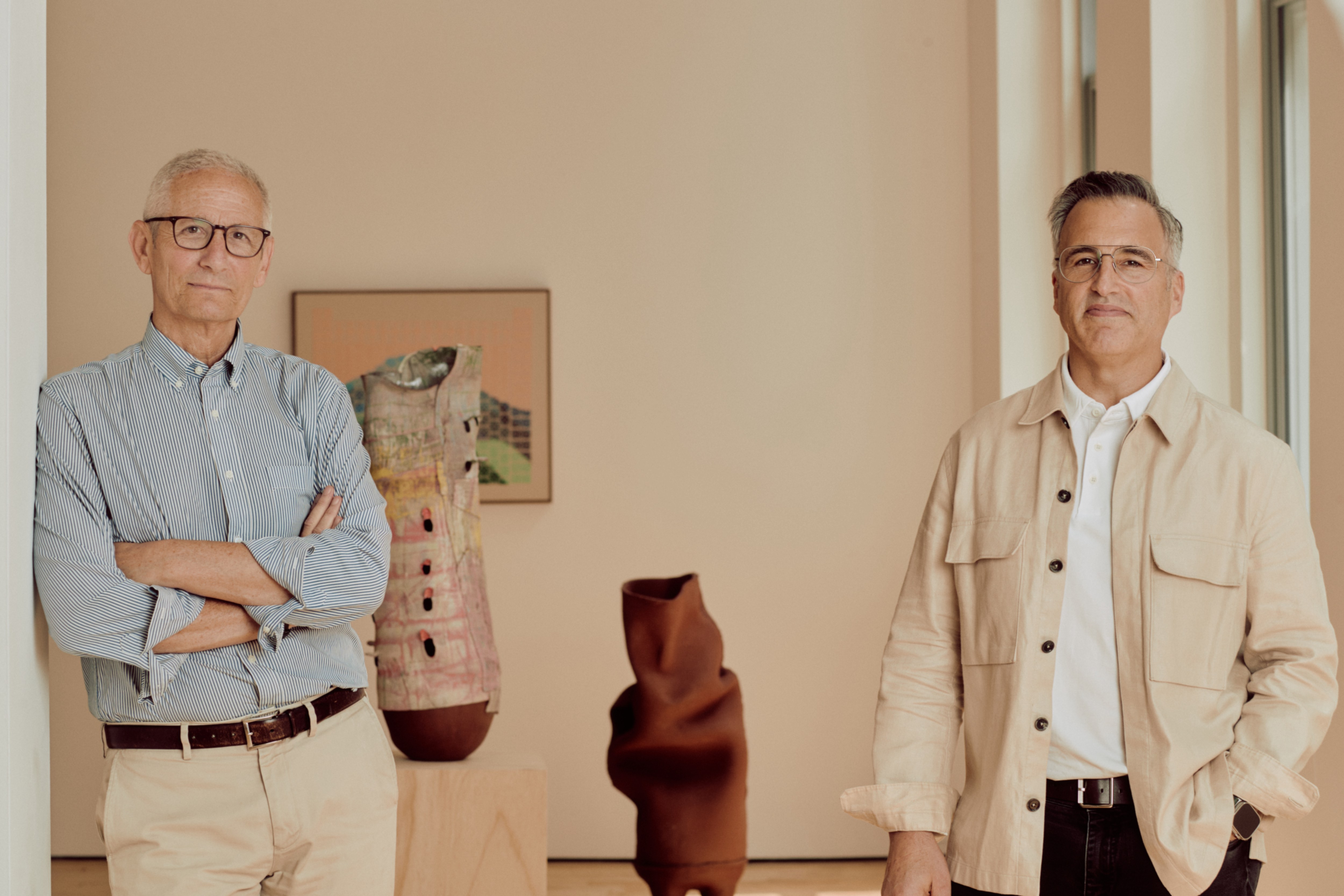 James Cohan and David Norr in the gallery
