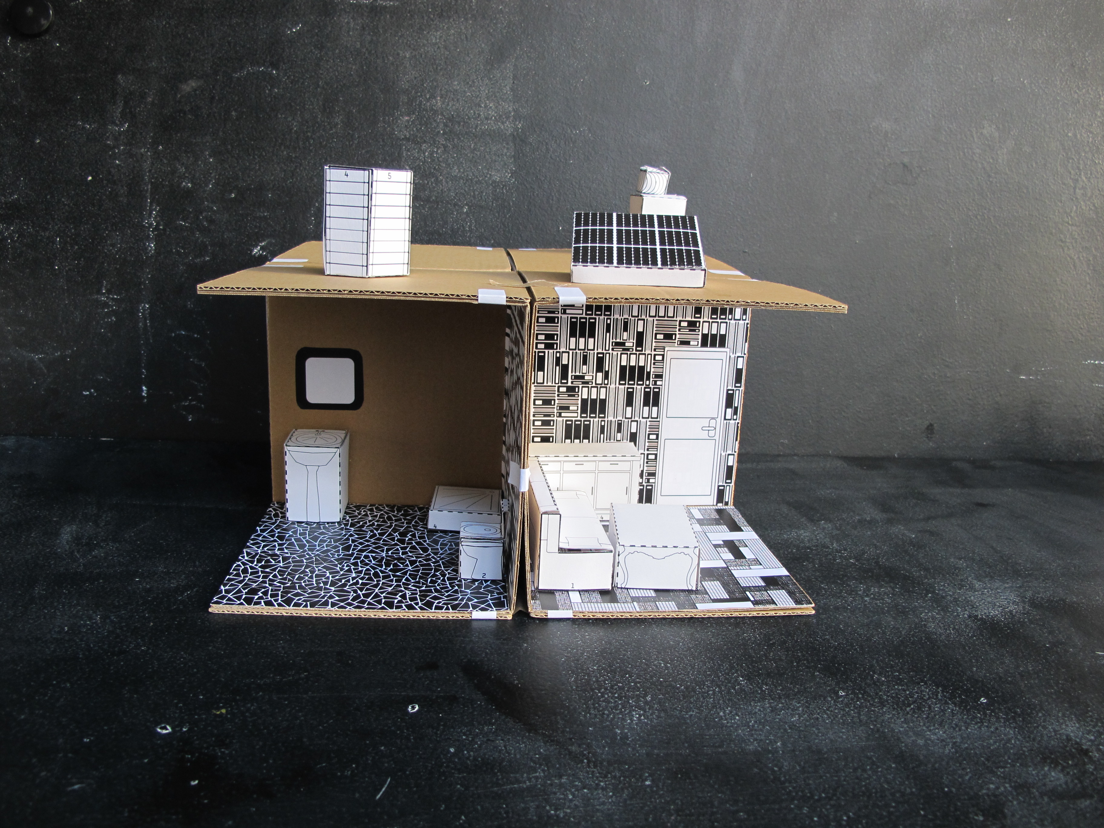 La maison écologique en noir&blanc