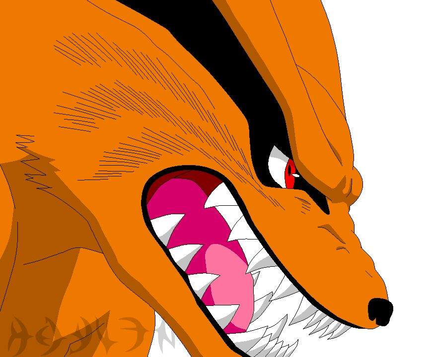 photo Drawing Nine Tailed Fox Naruto Kurama kurama kyubii nine tailed fox naruto